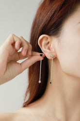 Cubic Zirconia Mismatched Drop Earrings - Shah S. Sahota